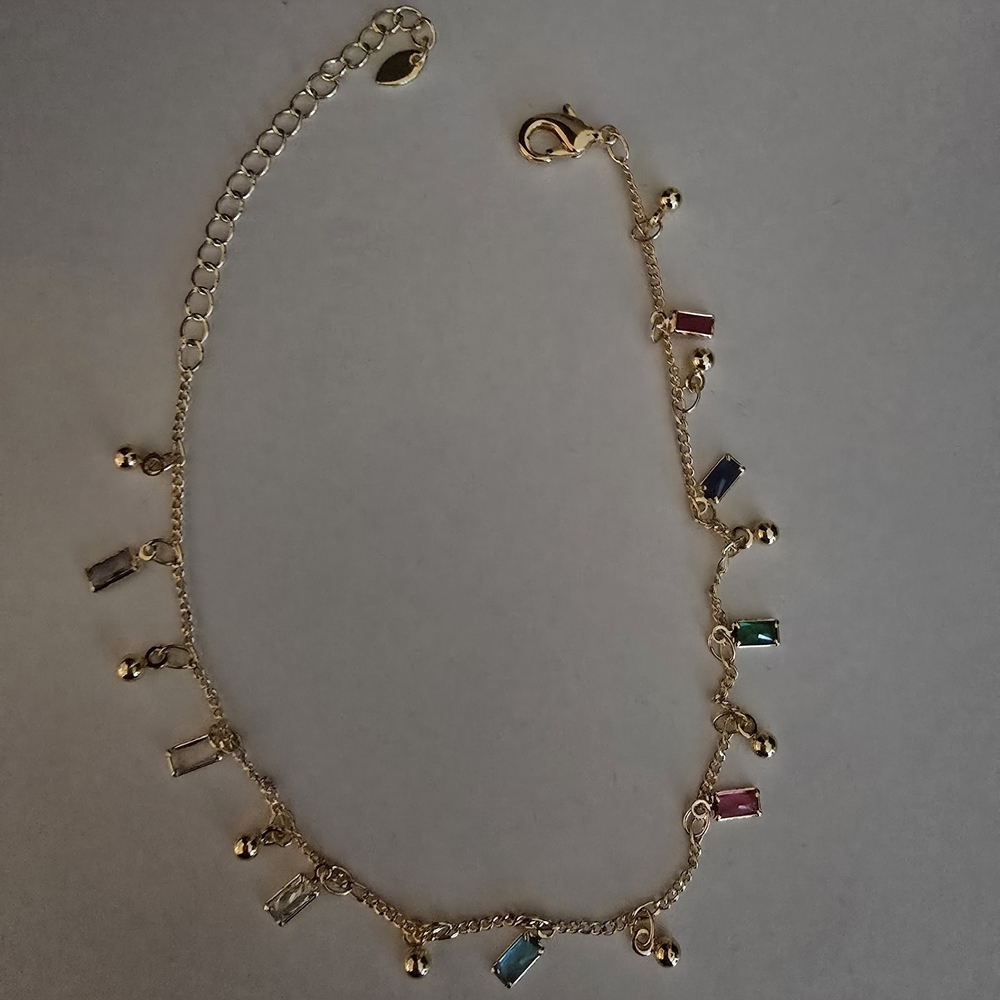 21kgp Dubak Elegant Gold Multicolor Charm Bracelet/Anklet